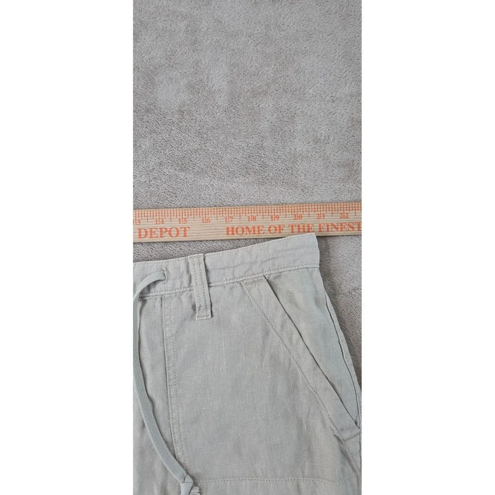 Lucky Brand originals shorts Mens 38 Beige 100% linen drawstring